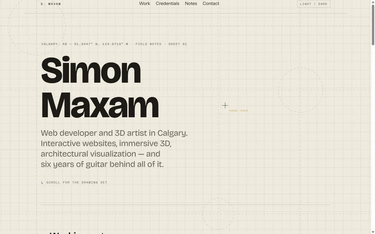 Field Notes — desktop homepage