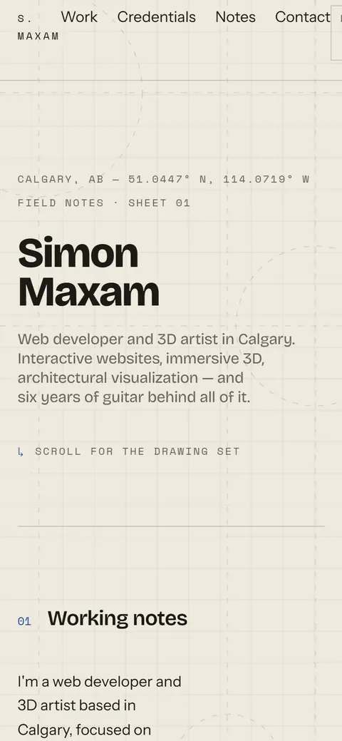 Field Notes — mobile homepage